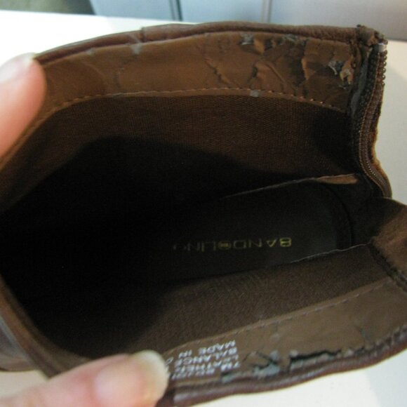** Bandolino Brown Boots 7M Size 7 Zip Back Excellent - Picture 4 of 10